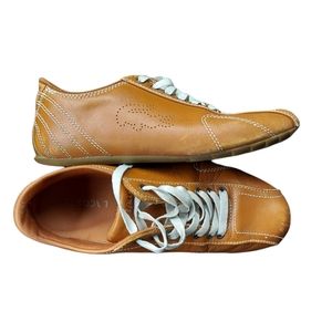 Lacoste Vintage Leather Sport Hybrid Leather Lace-up Driving Shoes Sz 7.5 EUC